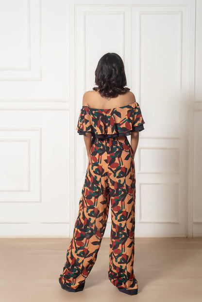 Printed Off Shoulder Jumpsuit