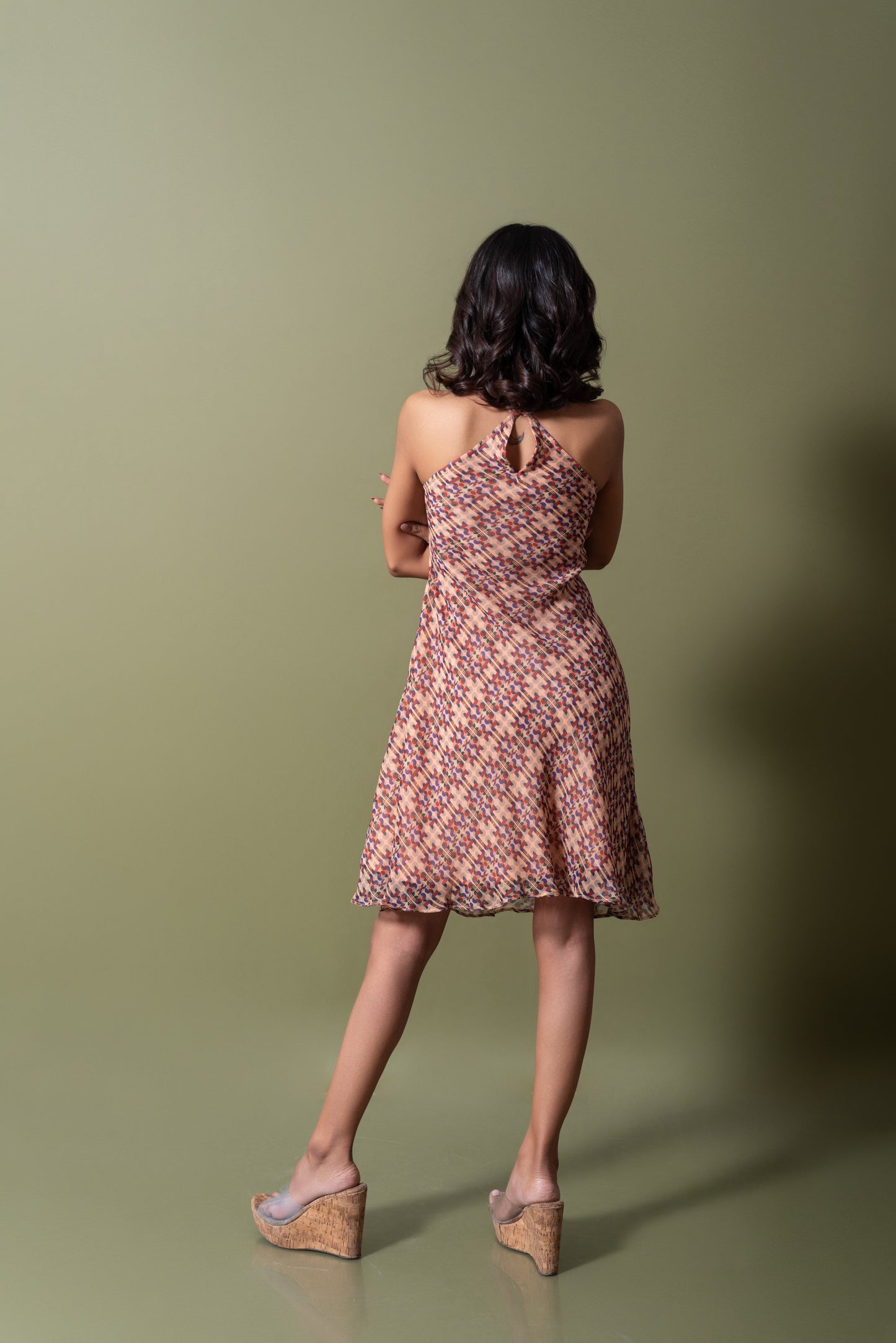 In-cut flared mini dress