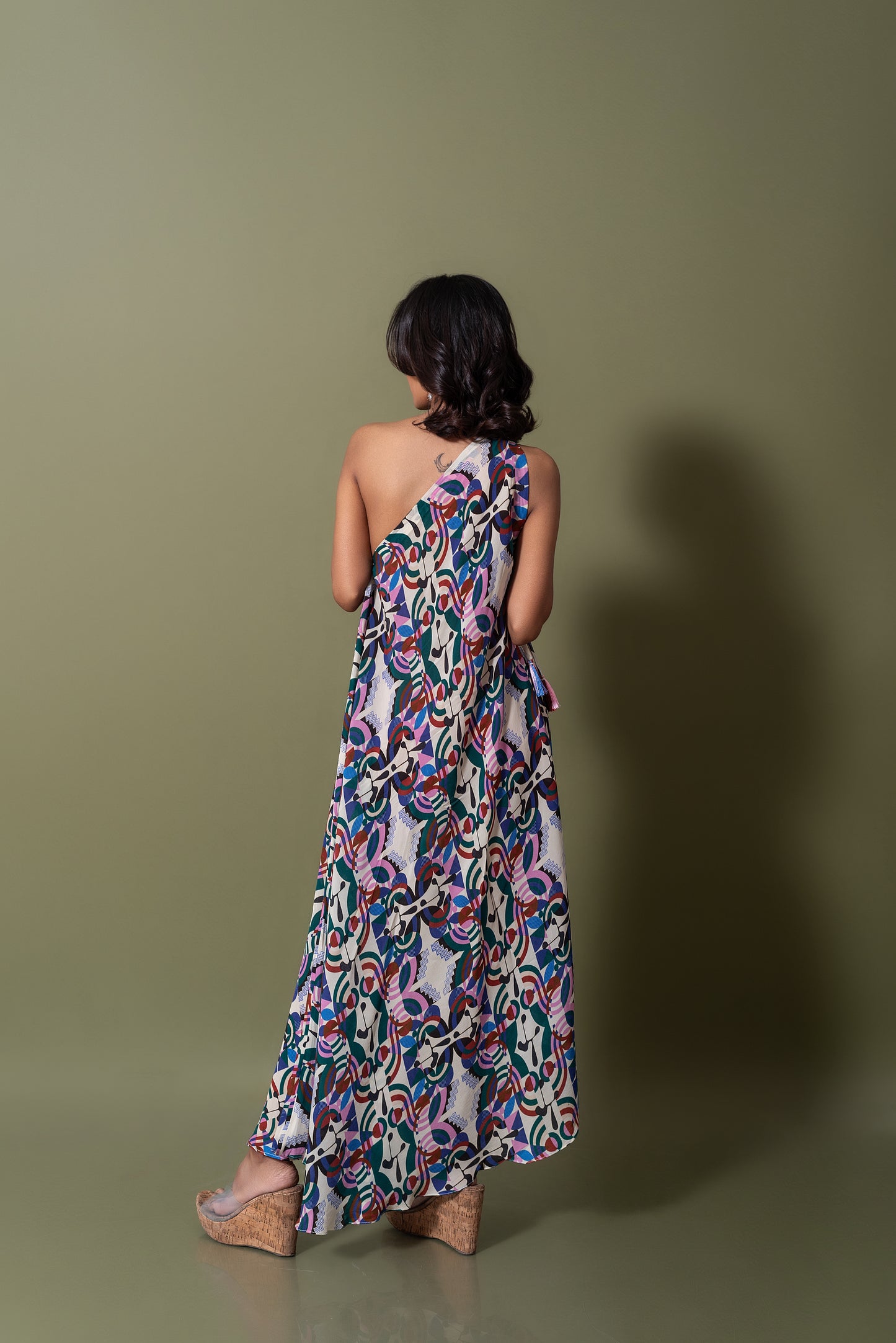 One Shoulder Asymmetrical Long Dress